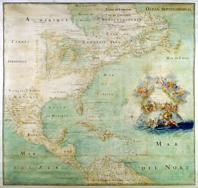 Map of North America during the 17th century