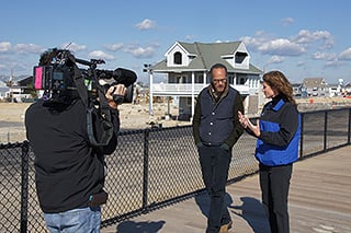 Holt interviewing Dr. Holly Bamford of the National Ocean Service and National Oceanic and Atmospheric Administration in 2013