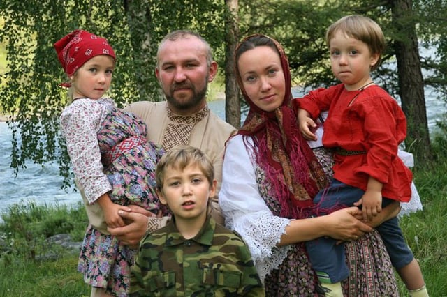 Siberian Cossack family in Novosibirsk