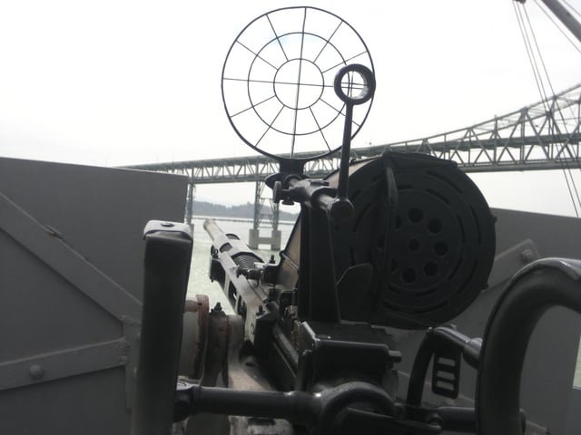 The aiming sight of the Oerlikon gun