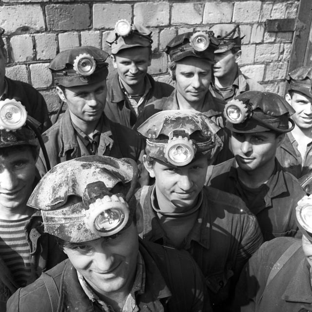 Workers of the Salihorsk potash plant, Belarus, 1968