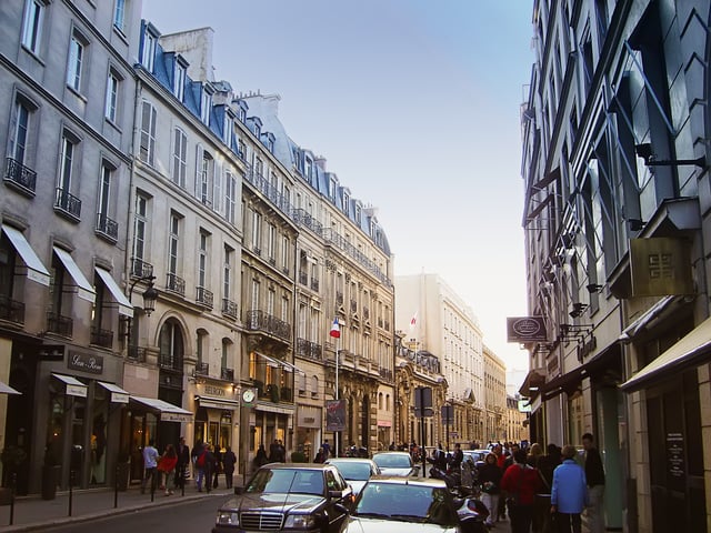 Rue du Faubourg Saint-Honoré in Paris, location of Moncler's flagship store