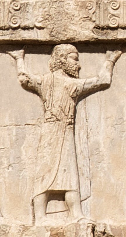 Babylonian soldier of the Achaemenid army, circa 480 BC. Relief of the tomb of Xerxes I.