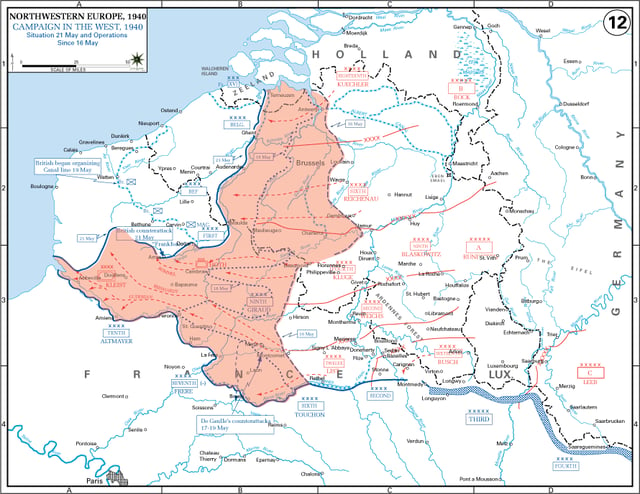The German advance up to 21 May 1940
