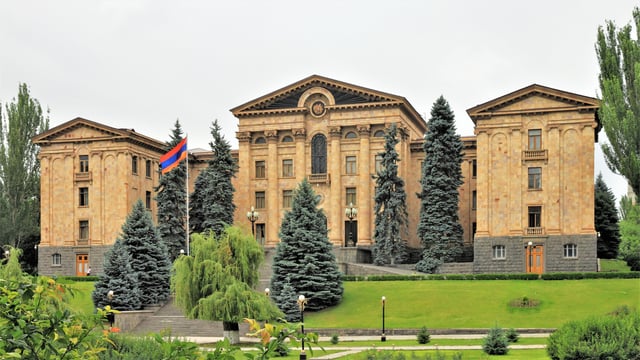 The National Assembly of Armenia on Baghramyan Avenue