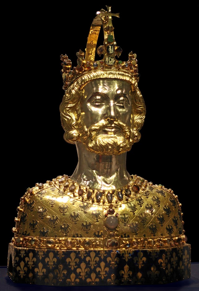 Bust of Charlemagne, located at Aachen Cathedral Treasury