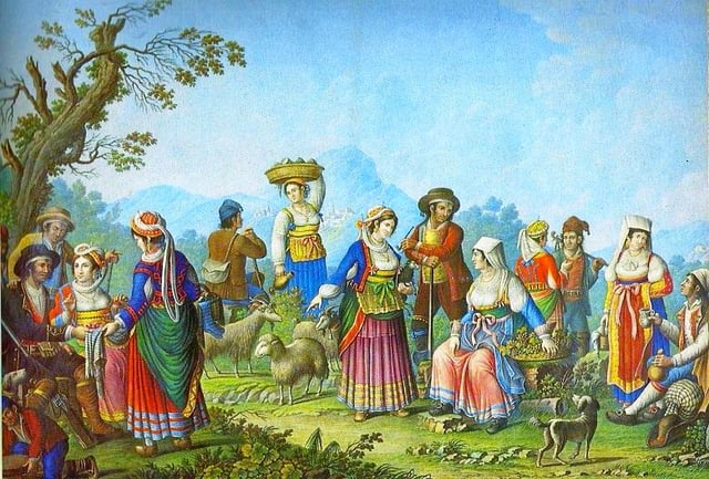 Costumes in Calabria about 1800
