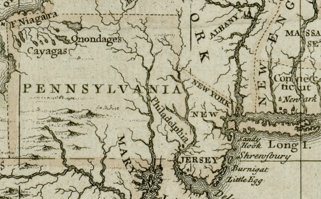 British map of Pennsylvania from 1680 (from the Darlington Collection