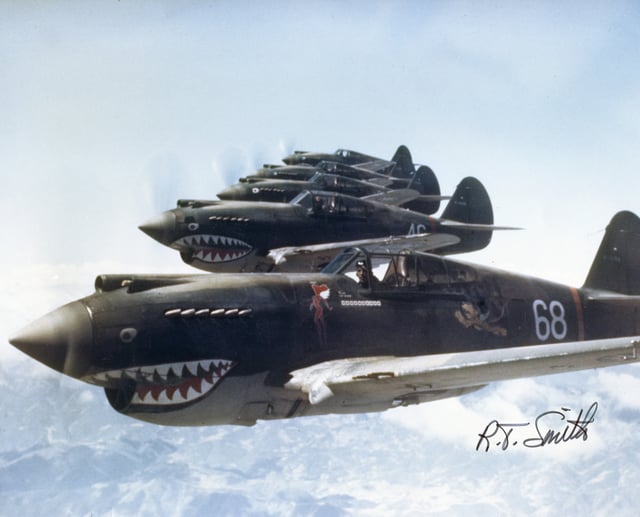 3rd Squadron Hell's Angels, Flying Tigers over China, photographed in 1942 by AVG pilot Robert T. Smith.
