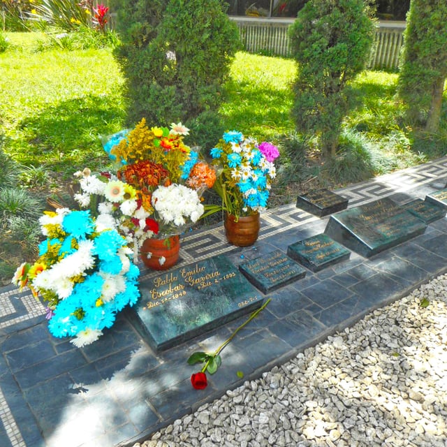 The tomb of Pablo Escobar and family in the Monte Sacro Cemetery, Itagüí