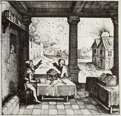 'An Astrologer Casting a Horoscope' from Robert Fludd's Utriusque Cosmi Historia, 1617