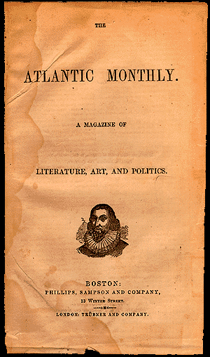 The cover of the original issue of The Atlantic   , November 1, 1857