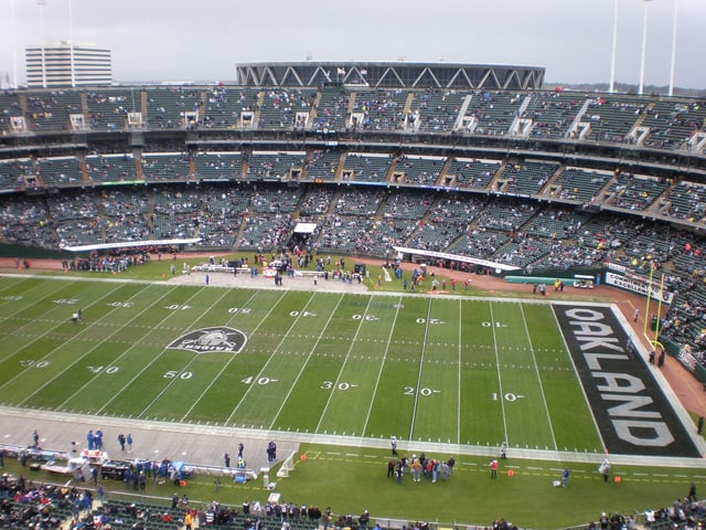 Oakland Alameda Coliseum is part of the Oakland–Alameda County Coliseum complex, which consists of the stadium and neighboring Oracle Arena.