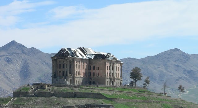 The now-ruined Queen's Palace in Kabul