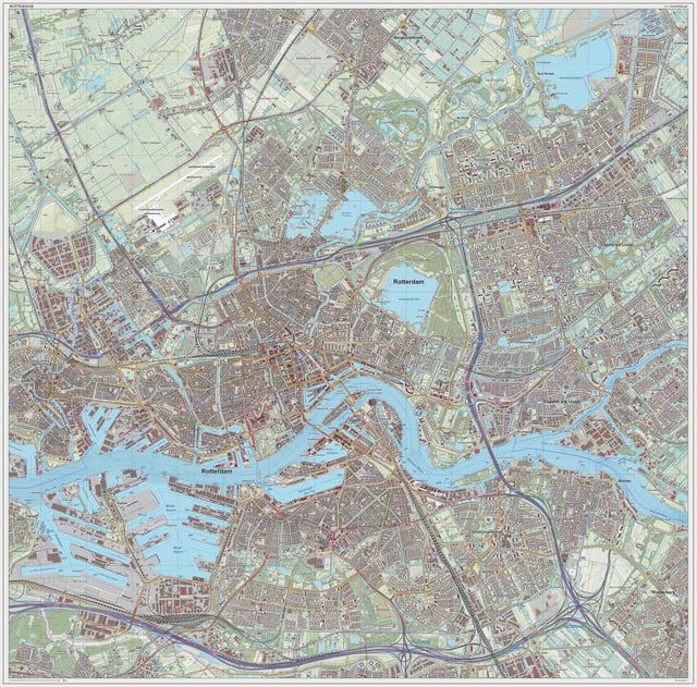 Topographic map image of Rotterdam (city), as of Sept. 2014