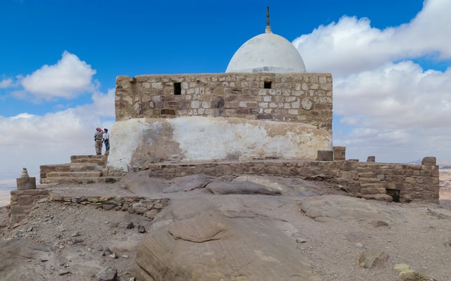 A 14th-century shrine built on top of the supposed grave of Aaron on Jabal Hārūn in Petra, Jordan.