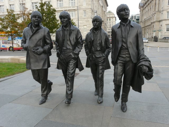 The Beatles statue in their home city Liverpool. The group are the most commercially successful and critically acclaimed band in popular music.