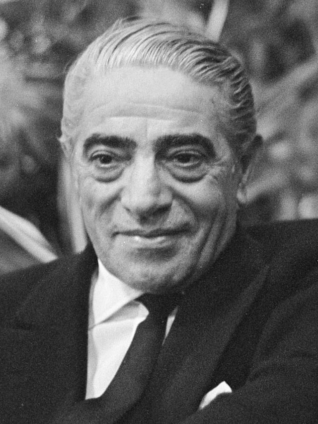 Aristotle Onassis, the best known Greek shipping magnate worldwide.