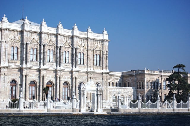 Close-up view of the palace from the Bosphorus