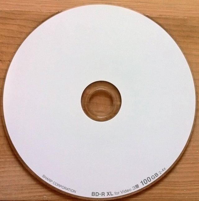 100 GB BDXL triple-layer disc by Sharp