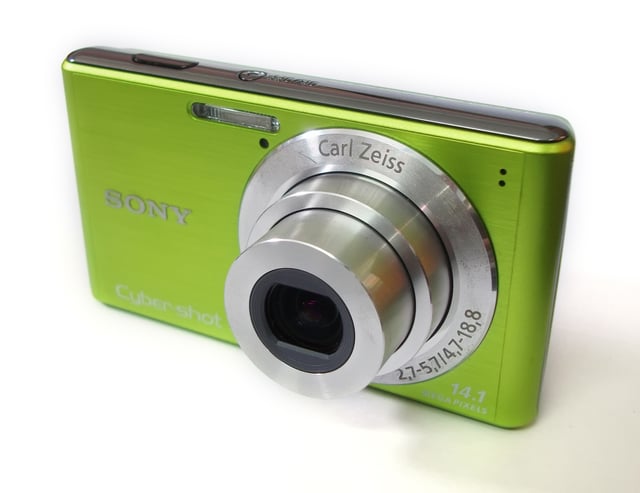 A Sony Cyber-shot digital camera.