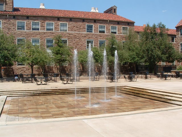 Dalton Trumbo Fountain Court behind the UMC on July 13, 2006