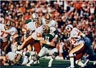The Redskins are one of six home teams that chose to wear their white jersey, shown here in Super Bowl XVII.