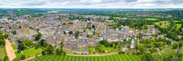 Scrollable image. Aerial panorama of the university.