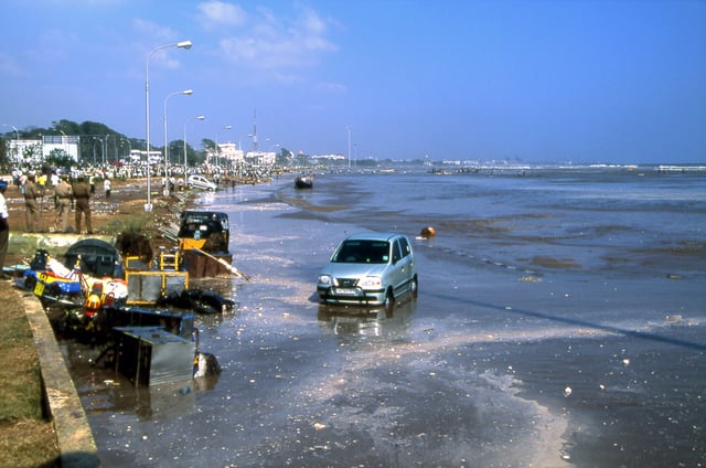 Chennai's Marina Beach after the tsunami