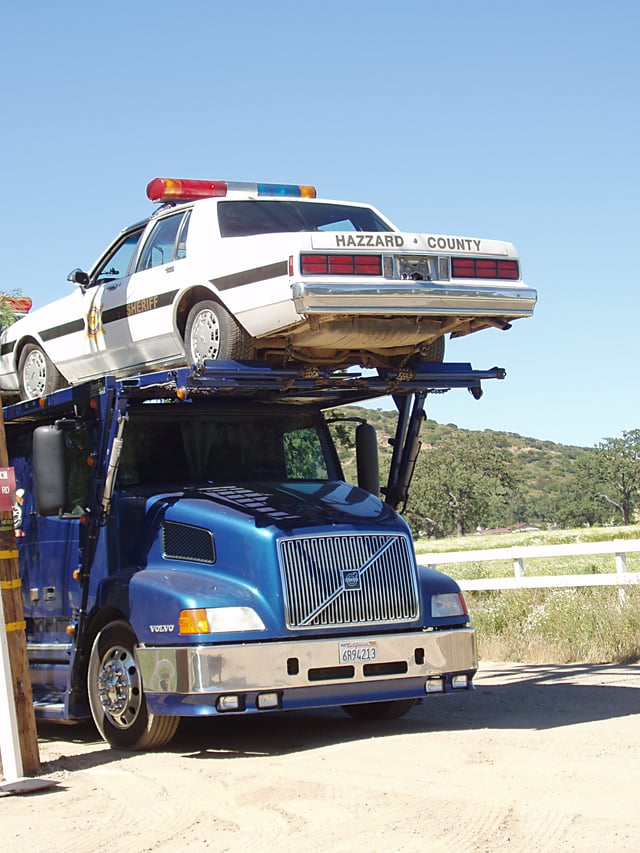Sheriff's car from Dukes of Hazzard (2005) at the shooting location off Potrero Road.