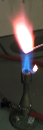 The flame test of potassium.