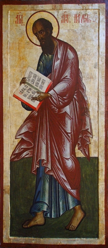 Russian Orthodox icon of the Apostle Paul, 18th century (Iconostasis of Transfiguration Church, Kizhi Monastery, Karelia, Russia)