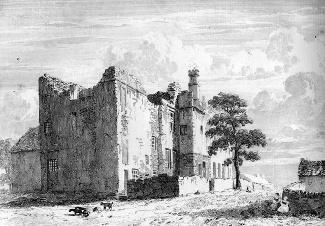 Sheffield Manor ruins as they appeared c. 1819