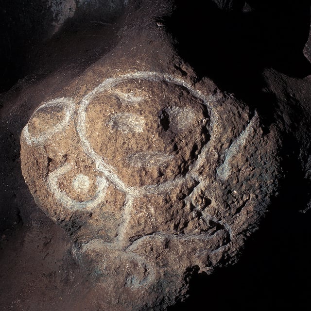 Taíno petroglyphs in a cave in Puerto Rico