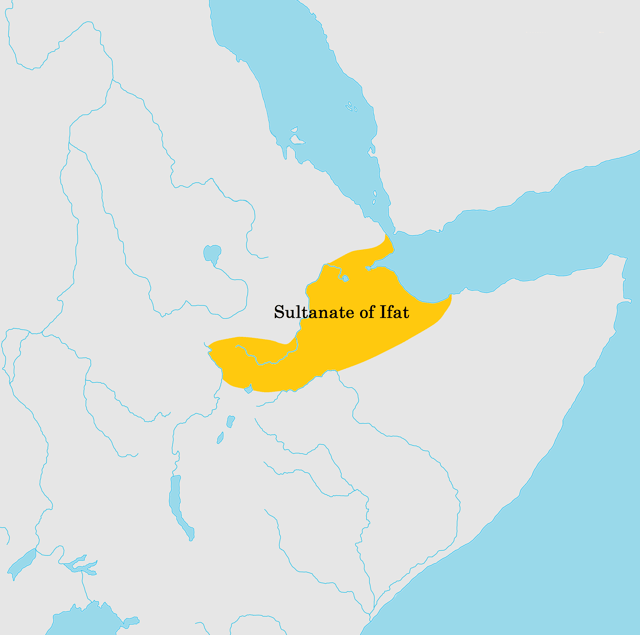 The Ifat Sultanate's realm in the 14th century.