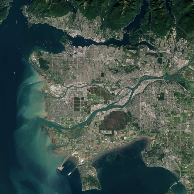 Satellite image of Vancouver