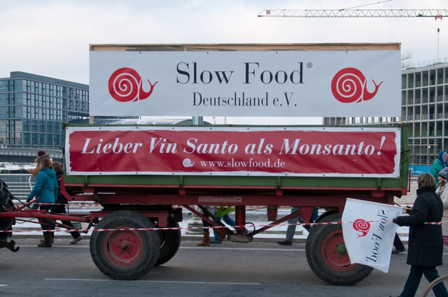 Protests against Monsanto during the We are fed up! demonstrations in Germany. "Better Vin Santo than Monsanto!"