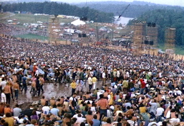 The stage at the Woodstock Festival in 1969