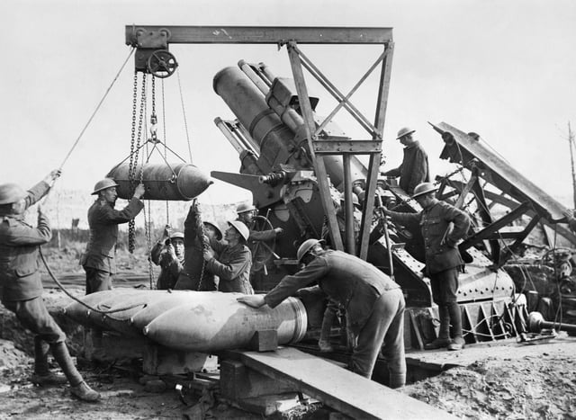 15 inch high-explosive howitzer shells, circa 1917