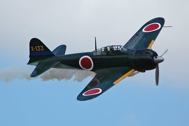 A late-model A6M3 Zero Model 22 in green camouflage used in the film.