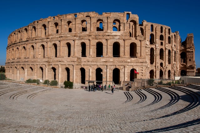 The Roman amphitheater in El Djem, built during the first half of the 3rd century AD