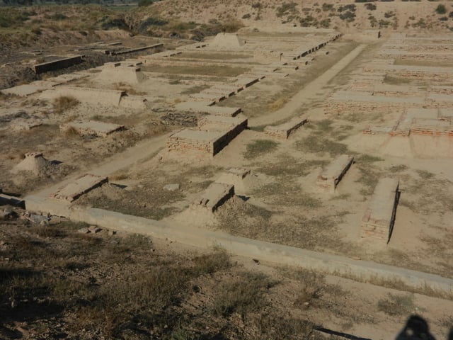 View of Granary and Great Hall on Mound F in Harappa.