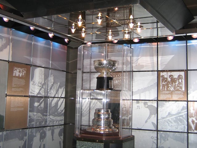 The original Stanley Cup in the Hockey Hall of Fame