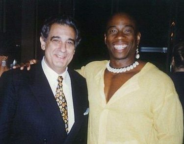 Domingo with American opera star and activist Stacey Robinson in 1994