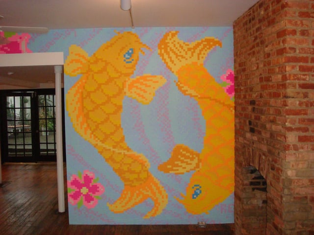 Post-It Notes used to make a mosaic