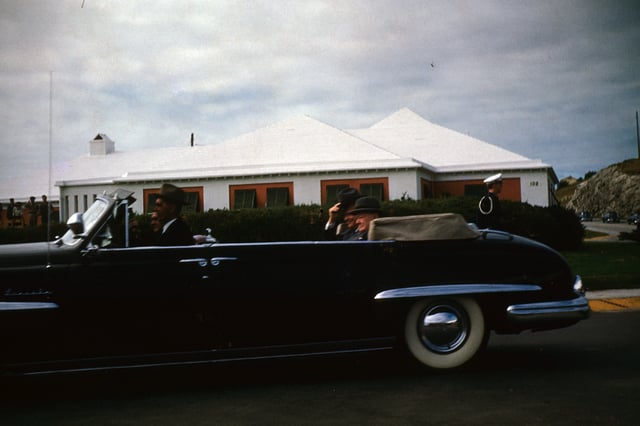 Winston Churchill in Bermuda in December 1953 for the Bermuda Summit