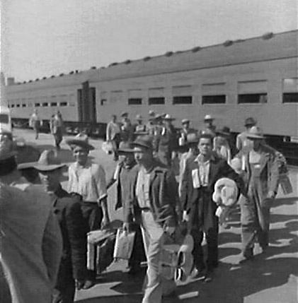 The first Braceros arrive in Los Angeles, 1942.