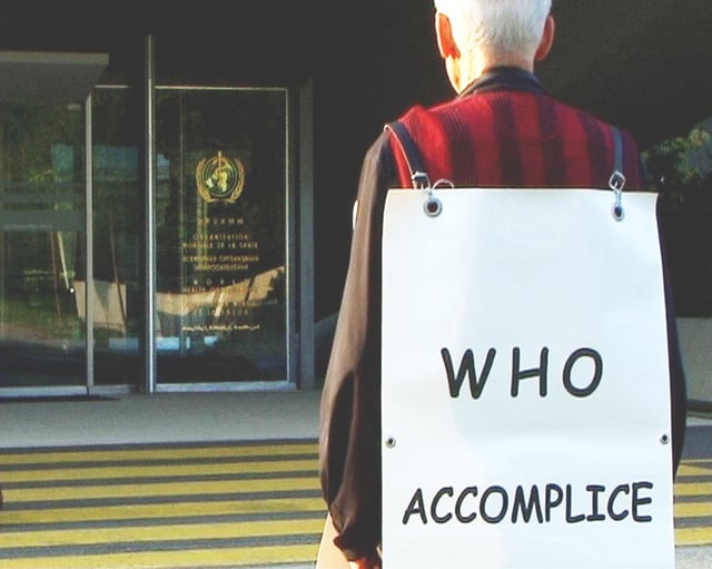 Demonstration on Chernobyl disaster day near WHO in Geneva