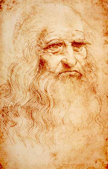 Leonardo da Vinci, the quintessential Renaissance man, in a self-portrait, c. 1512. Royal Library, Turin.