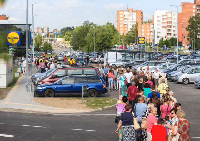 Opening weekend at Lidl in Vilnius, Lithuania